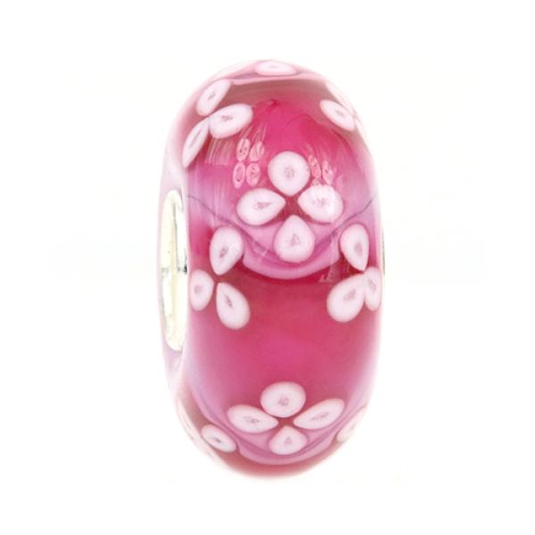 Pink Flower Flux - Ogerbeads Glas